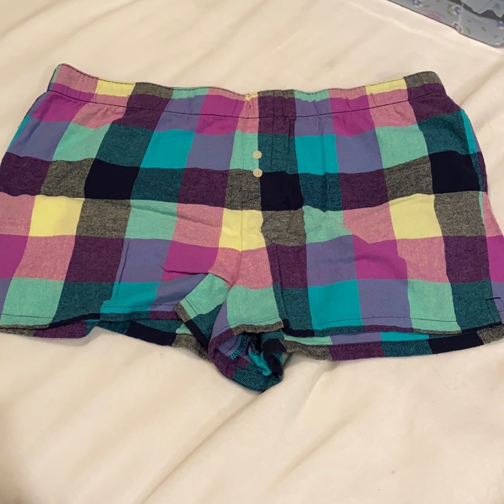 SO flannel plaid pj shorts